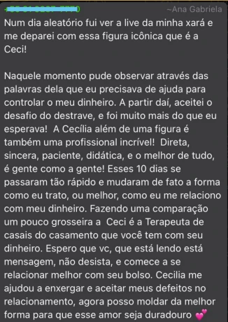 Depoimento de Ana Gabriela