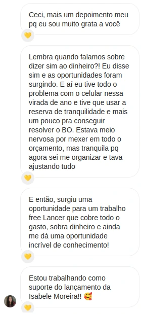 Depoimento de aluna